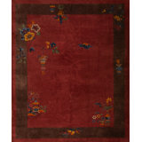 Antique Wool Brown Earth Tone Red / Rust Hand Knotted Pile Rug