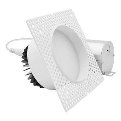 LUXRITE 4 Inch LED Regressed Trimless Spotlight, Push N’ Lock, 5CCT Selectable, 25W, 1950LM, CRI90, Dual Dimming 120-277V, ETL Listed, Damp Rated