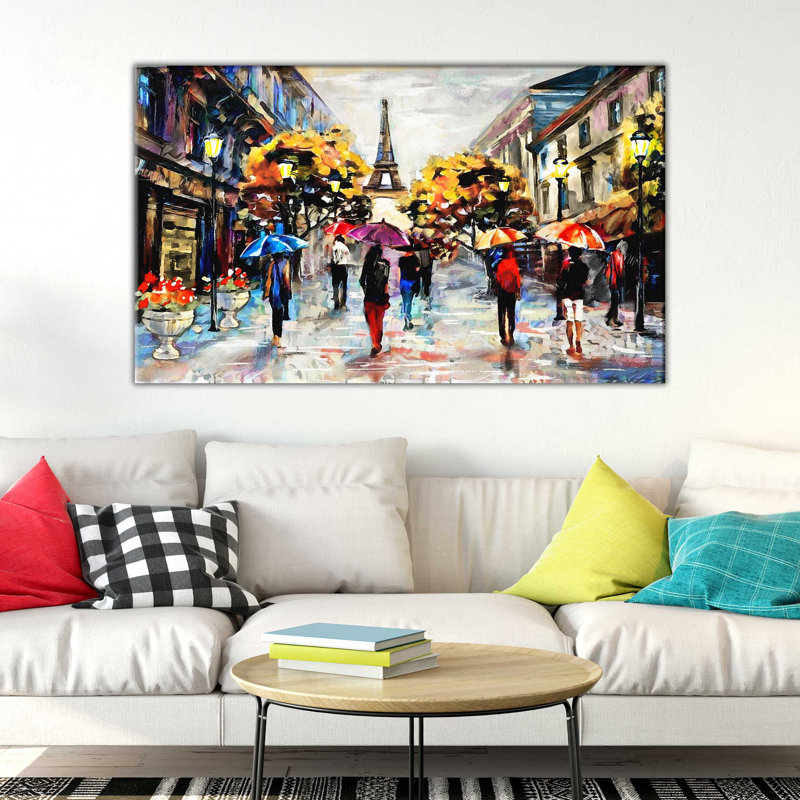 « paris streets », reproduction de peinture à l’acrylique sur toile, H 24 po x l 40 po x P 1,5 po