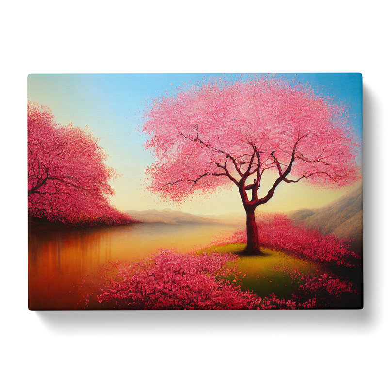 Wondrous Cherry Blossom Trees - Wrapped Canvas, 50cm H x 76cm W x 3cm D