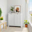 Panier à linge incliné avec panier amovible, panier à linge caché, armoire de rangement pour panier de salle de bain, organisateur de maison autoportant, blanc