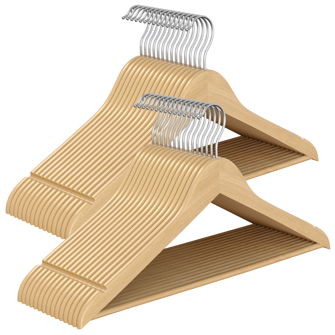 Solid Wood Non-Slip Standard Hanger for Suit/Coat