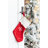 Boiled Wool Red Stocking with Pom Poms and Snowflake Design - Red, White - 20"