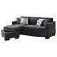 Pacheco Dark Grey Upholstered Sleeper Sectional Chaise Sofa
