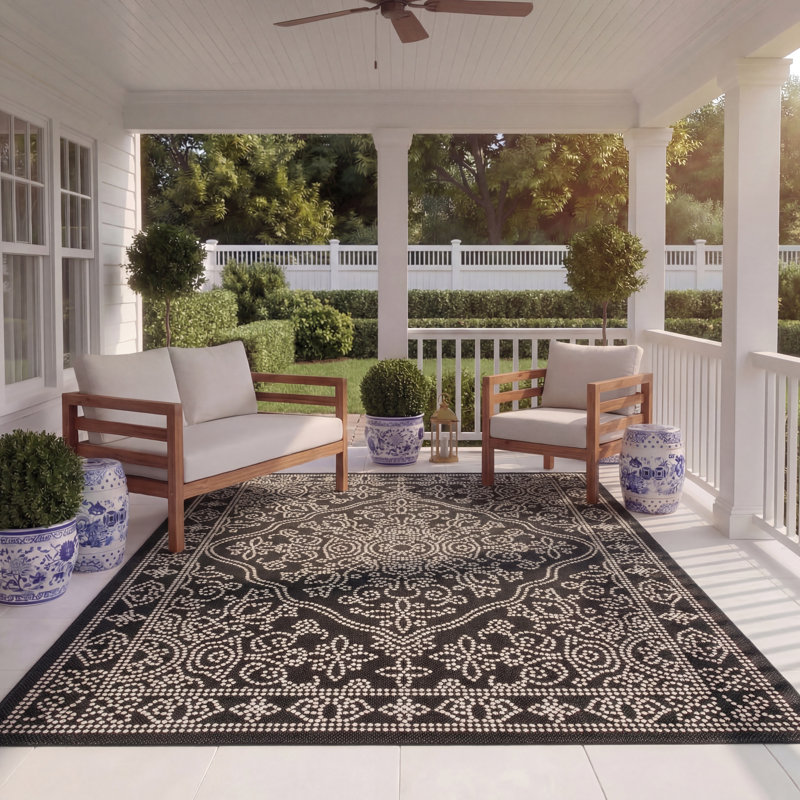 Domenik Performance Oriental Indoor/Outdoor Area Rug, Rectangle 8' x 11'