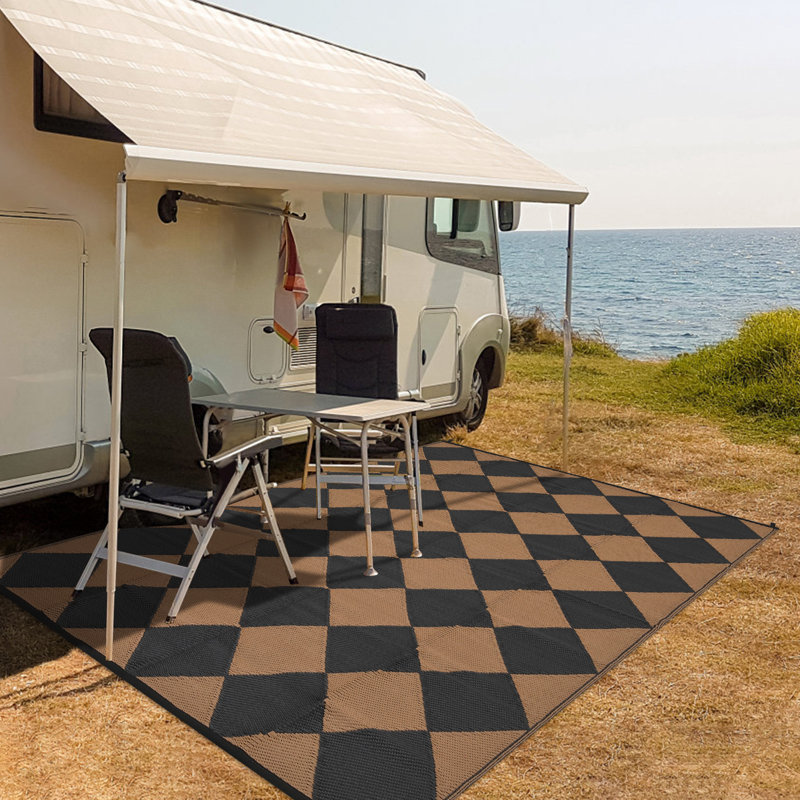 Diamond Outdoor Mats Plastic Straw Rug Outdoor Leisure Waterproof Carpet Garden Terrace Balcony Picnic Mat for Porch RV Deck Camping Backyard
