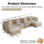 Canapé en forme de U avec repose-pieds, canapé Cloud 4 Seather, tissu chenille, pour petits espaces de vie, facile à assembler-87944394