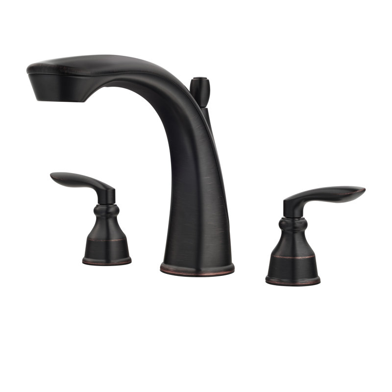 Avalon Double Handle Deck Mounted Roman Tub Faucet, Tuscan Bronze