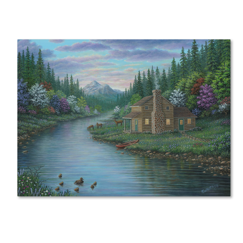 " The Cabin " by Robert Wavra, 14" H x 19" W x 2" D