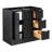 Haun 36'' Solid Wood Left Offset Bathroom Vanity Base Only, Base Cabinet without Top in Black-115860450