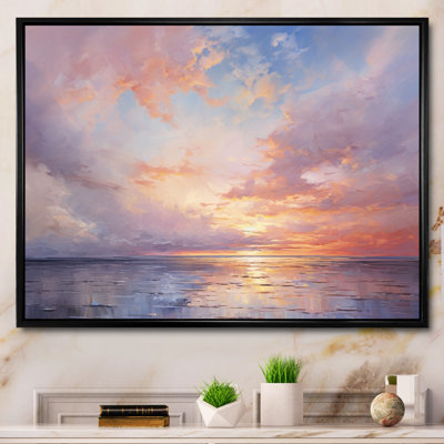 Sunset Cotton Candy Skies V - Sunset Framed Canvas Print