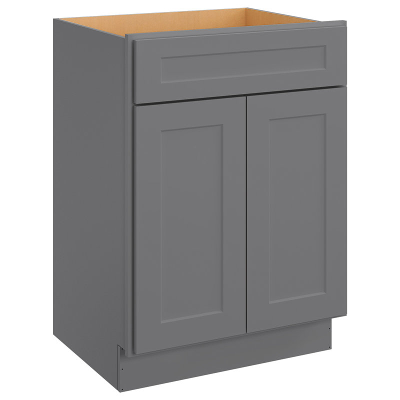 Armoire de base Shaker de 27 po x 21 po x 34,5 po blanc pré-assemblé en forme de shaker Homeibro Cozy Design, Blanc shaker