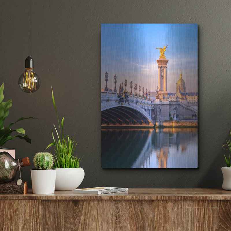 «Paris - Alexander Iii Bridge», art mural en métal, H 16 po x l 12 po