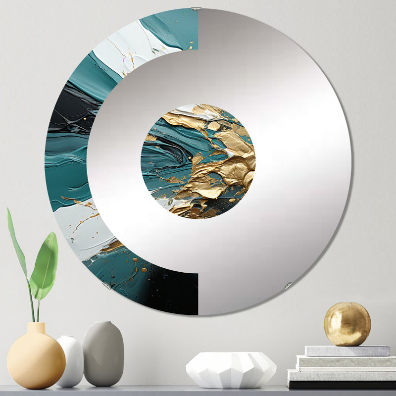 Kadiatou - Miroir mural demi-cercle, 23,6 po x 23,6 po
