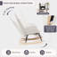 MINCETA Nursing Rocking Chair with Foot Rest, Modern Nursery Chair for Breastfeeding and Relaxing, Upholstered Glider with Head Support, High Back Ergonomic Design for Nursing Mom and Baby, White-1956776497