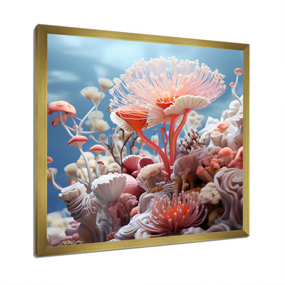 Explorations de récifs coralliens roses - art de corail