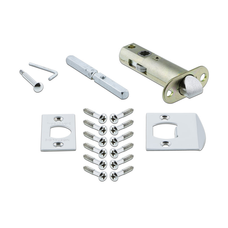 Deco Plate with Decorative Keyhole and Crystal Door Knob, 2-3/4”, Bright Chrome
