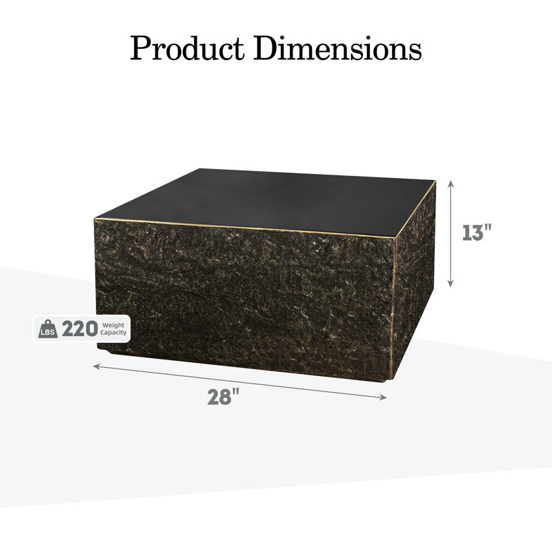 Table basse d'extérieur en oxyde de magnésium 28 po avec finition rétro