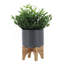 PLATEAU 5 "AVEC SUPPORT EN BOIS, GRIS MAT-325040960