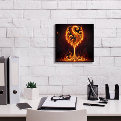  'Wine Glass Flame Abstract' by Rey Klimt Canvas Wall Art, 12" x 12"
