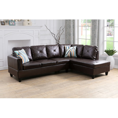 Glennia Faux Leather L-Shaped Sectional