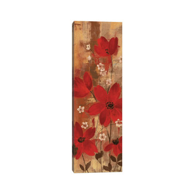 «Floral Symphony Red I» par Silvia Vassileva, reproduction d'art panoramique sur toile