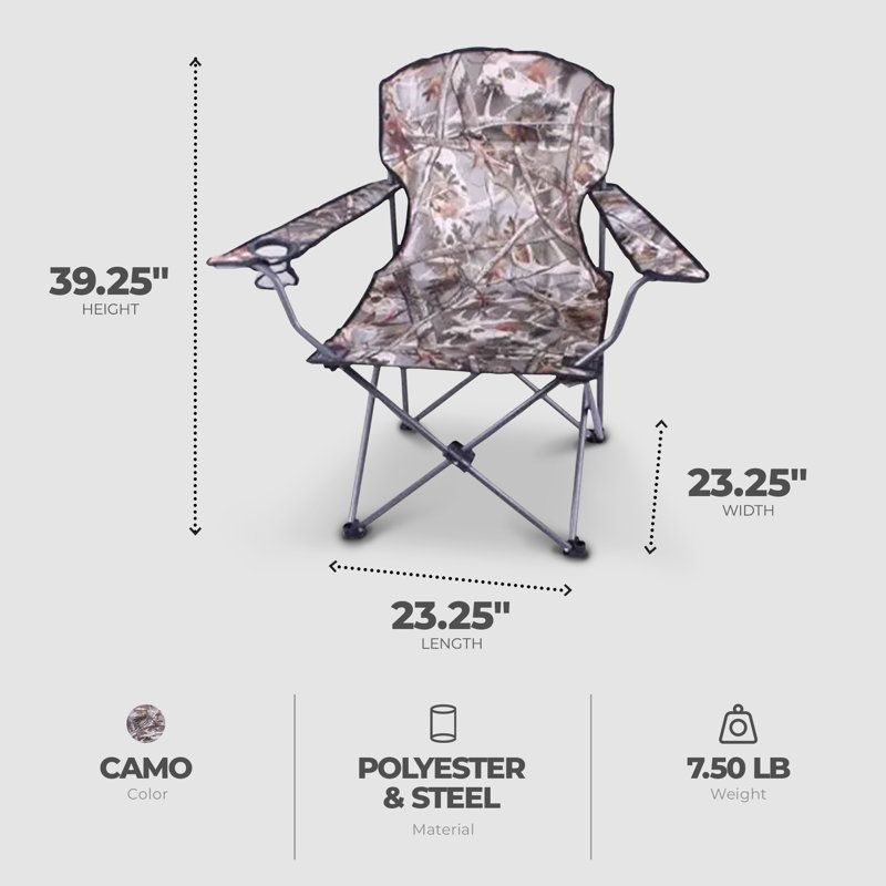 Four Seasons Courtyard Oversized Folding Outdoor Arm Chair Set, 4 Pack, Camo