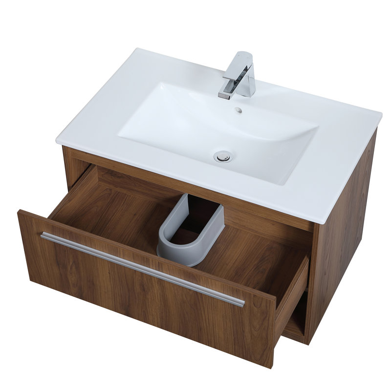 Ensemble de meuble-lavabo simple 30 po Kasper, Noyer brun