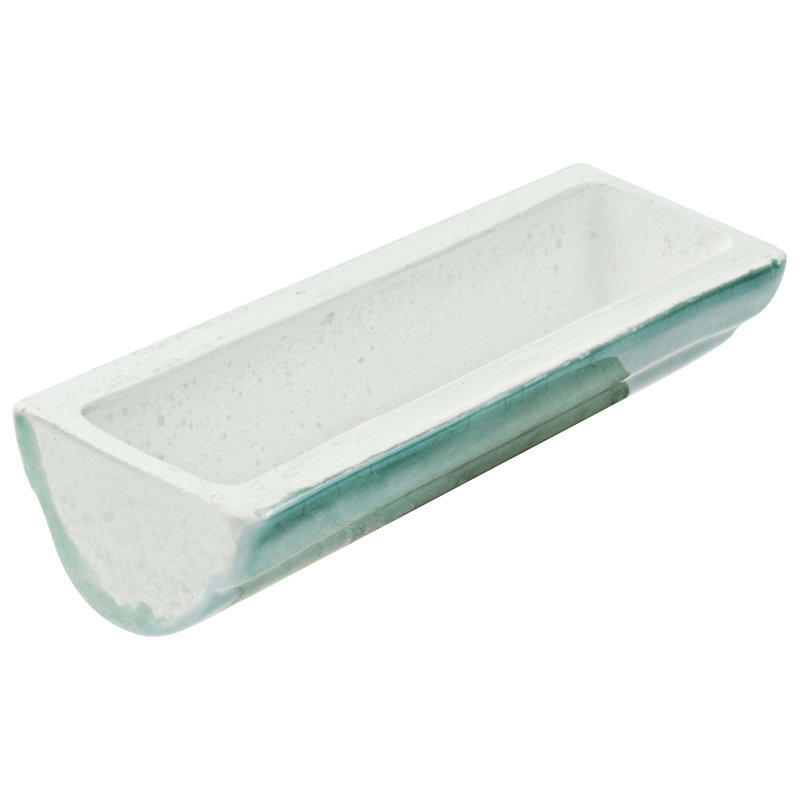Novecento Bordura 5.1" x 1.6" Glossy Ceramic Mudcap Tile Trim in Aqua