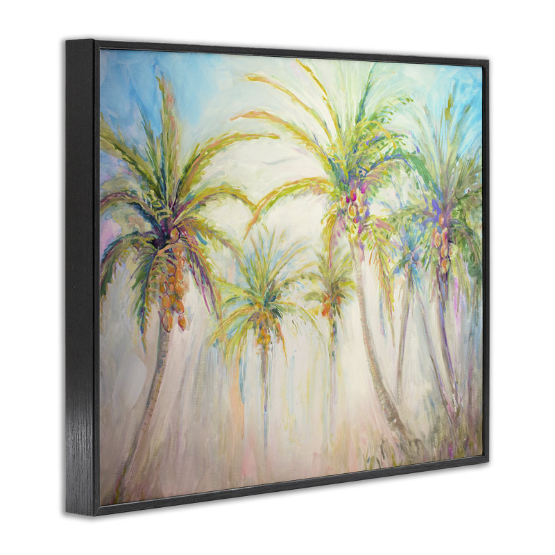 «Swaying Palms», estampe numérique par Diannart, H 11 po x l 14 po, Giclée encadrée noir minuit
