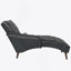 Chaise longue capitonnée avec accoudoirs, chaise longue d'intérieur avec coussin et pieds en bois massif