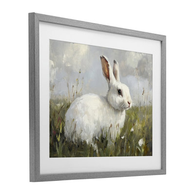 «Wild Bunny», reproduction encadrée sous verre, par Petal Prints Design