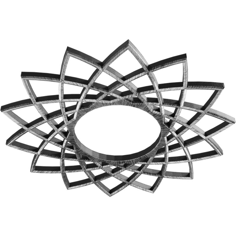 Médaillon de plafond en PVC de qualité architecturale Eleanor 32 po x P 12 po x P 12 po x P 1 po, H 32 po x l 32 po x P 1 po