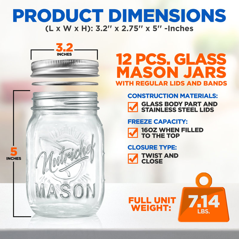 Bricolage magnétique 16 oz Pot Mason