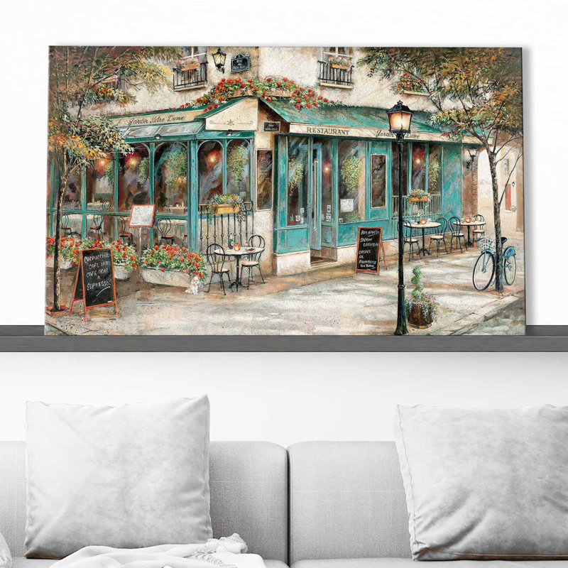Rue Du Jardin par - Peinture, Toile tendue, H 36 po x l 60 po x P 1,5 po