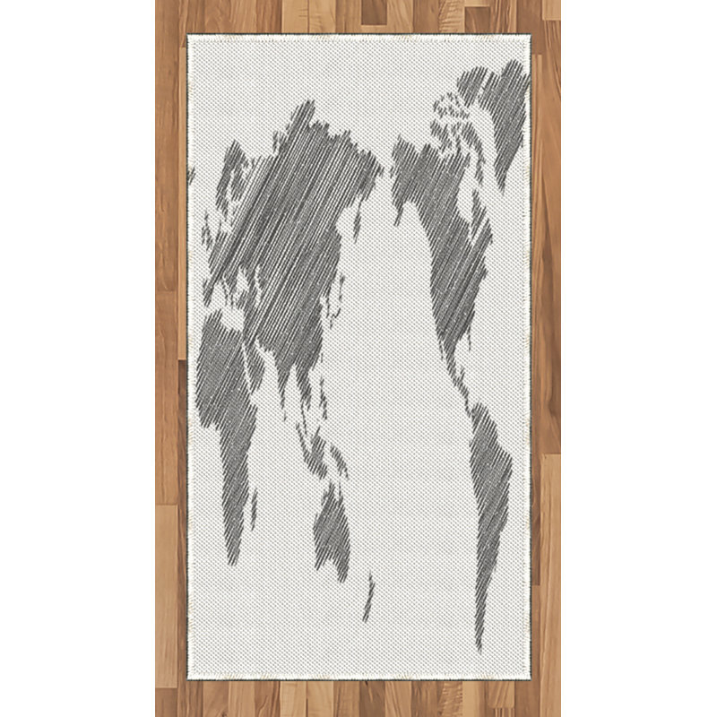 Tapis décoratif en fibre de polyester à haute densité, Rectangle 2 pi 7 po x 5 pi