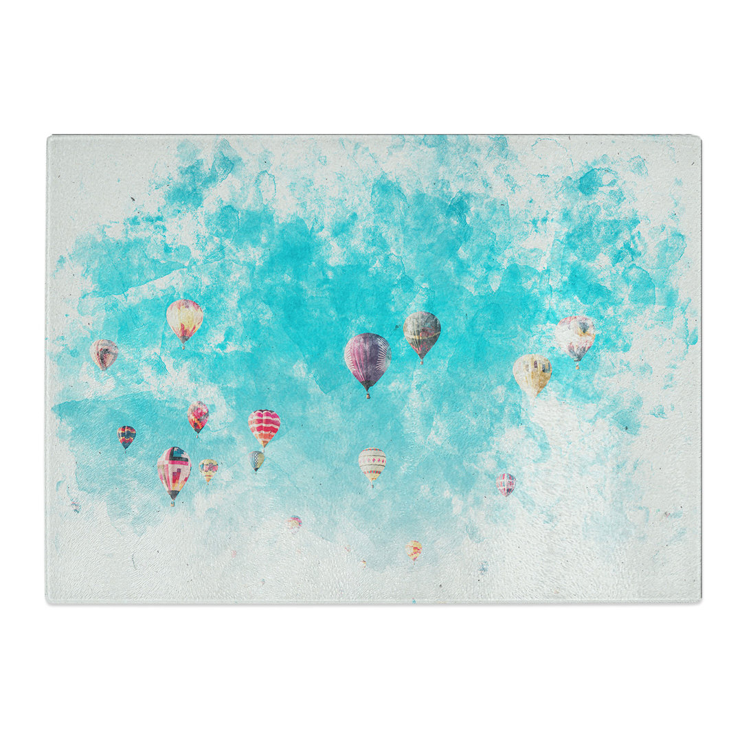 Tempered Glass Going Up in a Hot Air Balloon Chopping Board