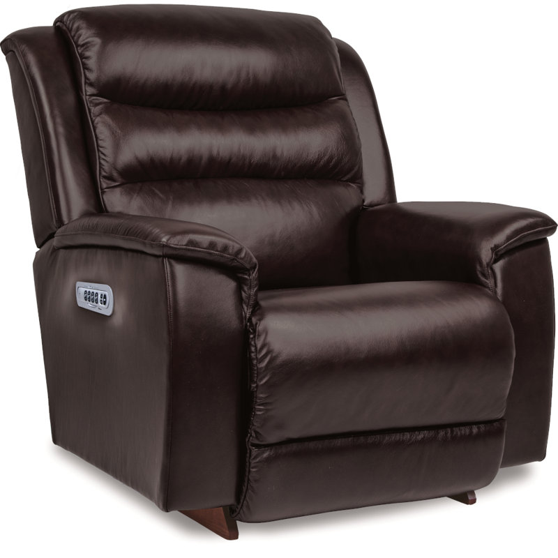 Redwood Oversized Leather Match Power Rocking Recliner with Contour Cushion and Power Headrest and Lumbar