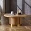 Table basse ronde de 35,43 pouces, table avec piédestal robuste en panneau de fibres à densité moyenne avec acier inoxydable brossé, table de table en pierre frittée, table d'appoint ronde pour le salon, le bureau
