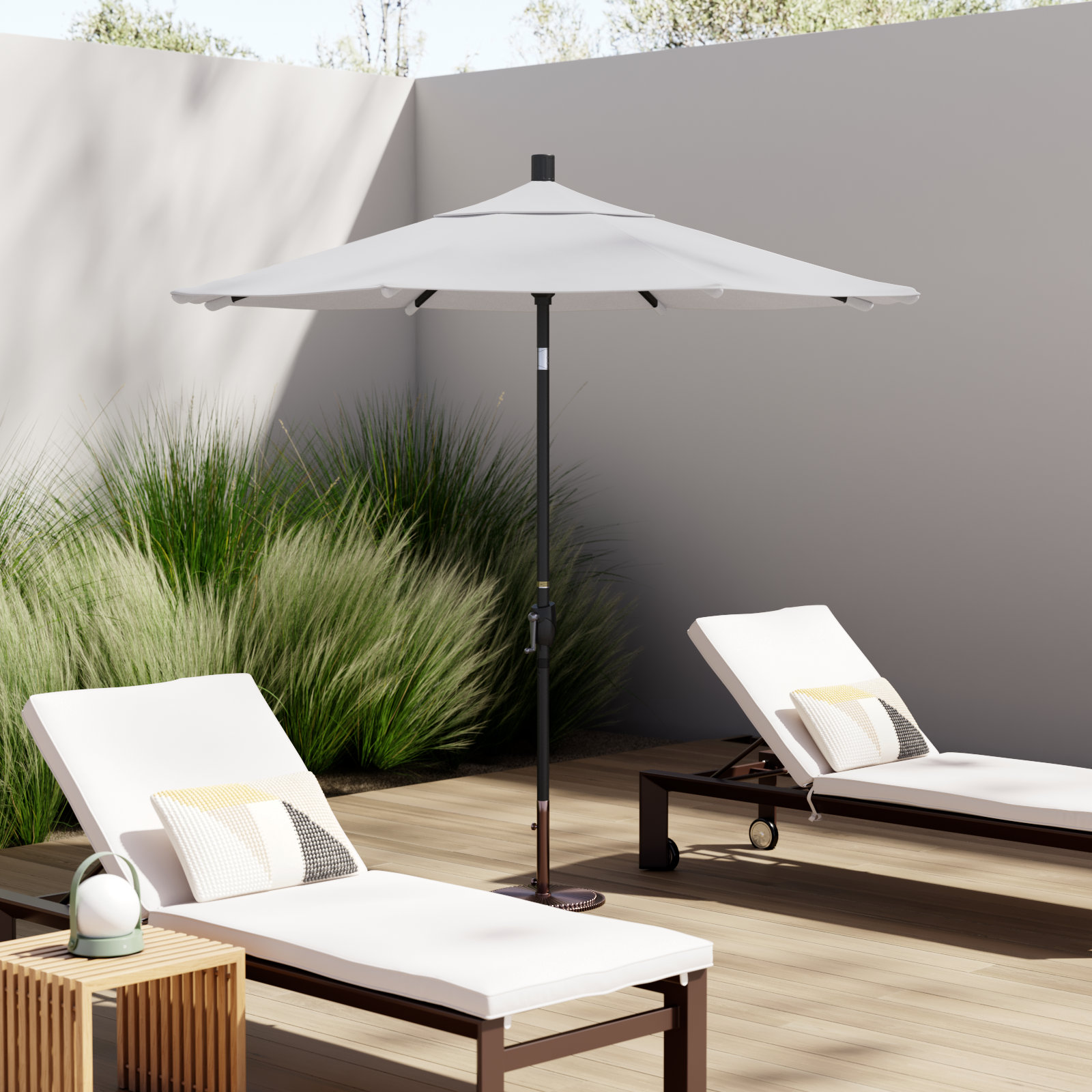 90'' Outdoor Umbrella, Natural- Pacifica