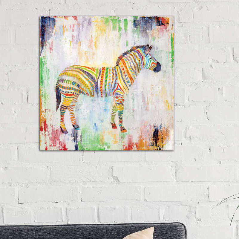 « magic zèbre » par tava studios, reproduction d’art, Toile tendue, H 26 po x l 26 po x P 1,5 po