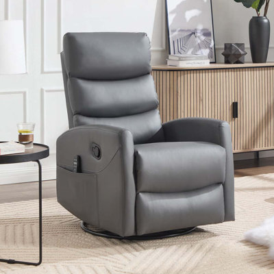 Heat Massage Manual Recliner Chair with Rocker and Swivel by Ebern Designs