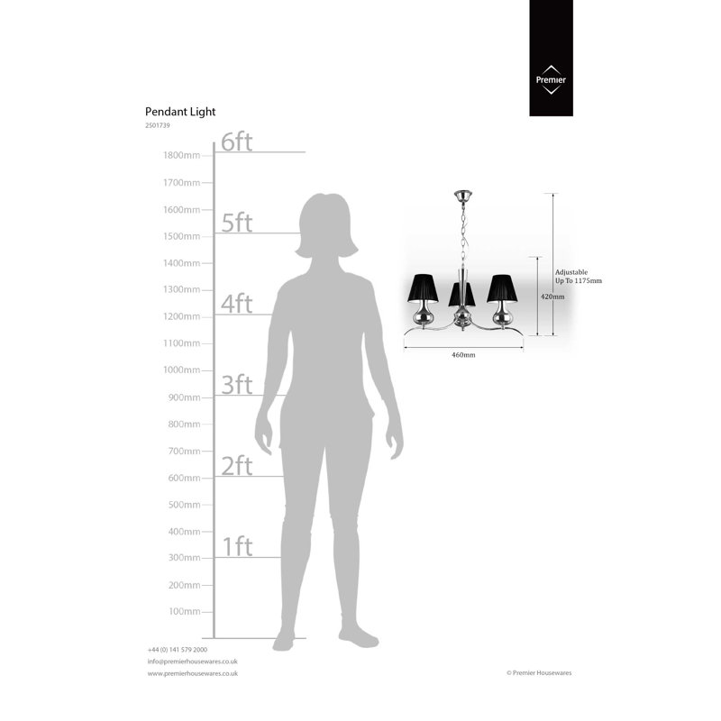 3 - Light Drum Chandelier