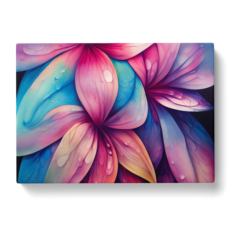 Colourful Flowers Vol.2 Abstract - Wrapped Canvas, 50cm H x 76cm W x 3cm D