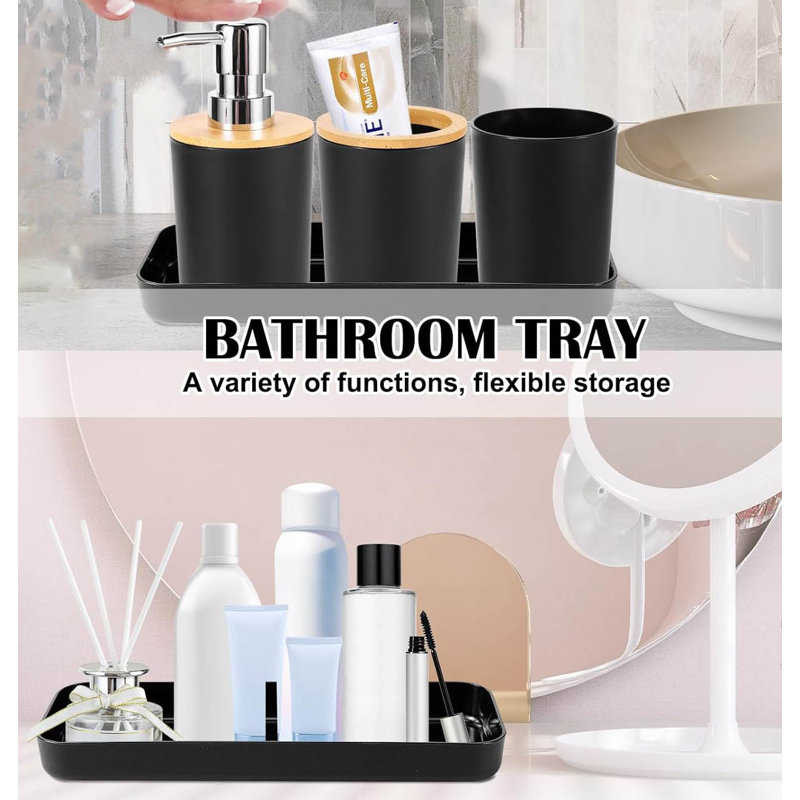 Bathroom Accessory Set, Black