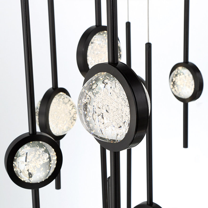 Lustre 26 lumières Barletta, Noir, noir, noir, noir