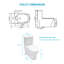 Toilette monobloc en céramique pour salle de bain, 12 po, 1,25 / 1,6 GPF, double chasse avec siège à fermeture douce, puissant double chasse CARTE 800 g