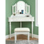 Ensemble coiffeuse et tabouret en bois massif Castiel-350904676