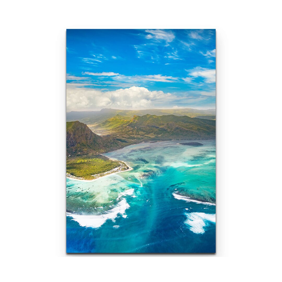 Leinwandbild Landschaft Mauritius – Draufsicht