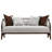 Houston Bouclé 2-Seater Loveseat - Pebble Gray/Walnut